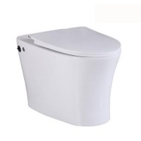 2020 New design floor mounted intelligent electric one piece tankless s-trap ceramic foot control flushing wc automatic toilets